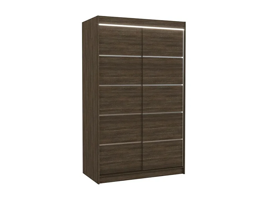 Armadio Tamon (120cm)/ante scorrevoli/LED/Marrone