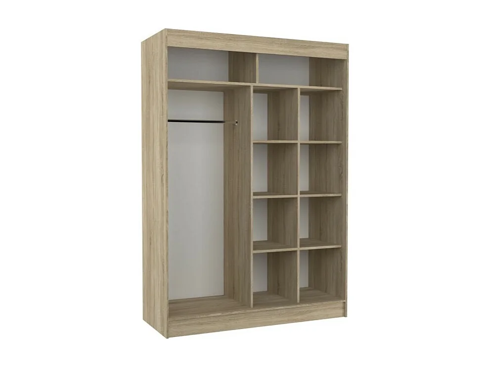 Armoire Thora (150cm)/Miroir/Portes coulissantes/Sonoma