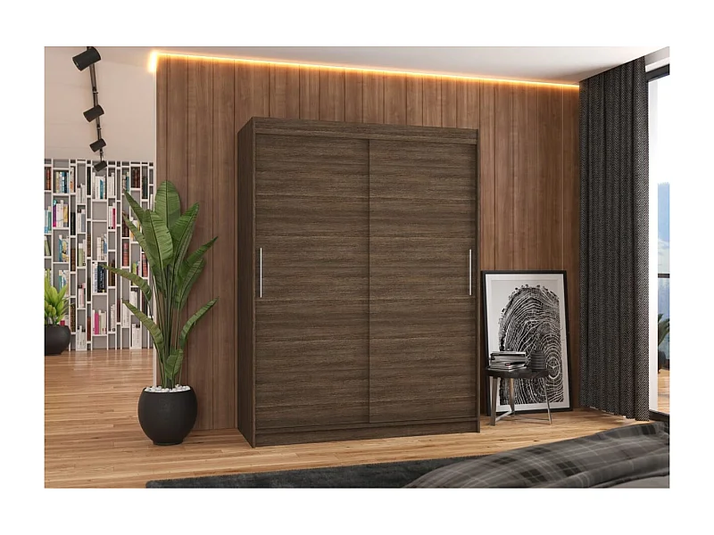 Armoire Lucio (150cm)/portes coulissantes/Marron
