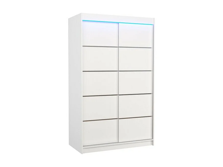Armadio Tamon (120cm)/ante scorrevoli/LED/Bianco