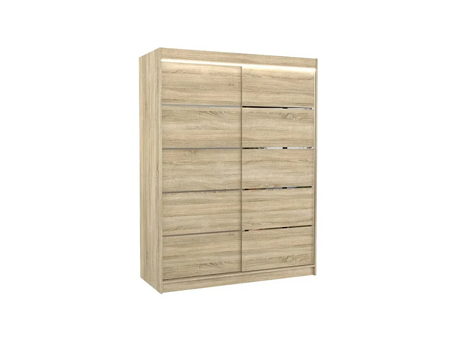 Armadio Soro (150cm)/ante scorrevoli/LED/Sonoma