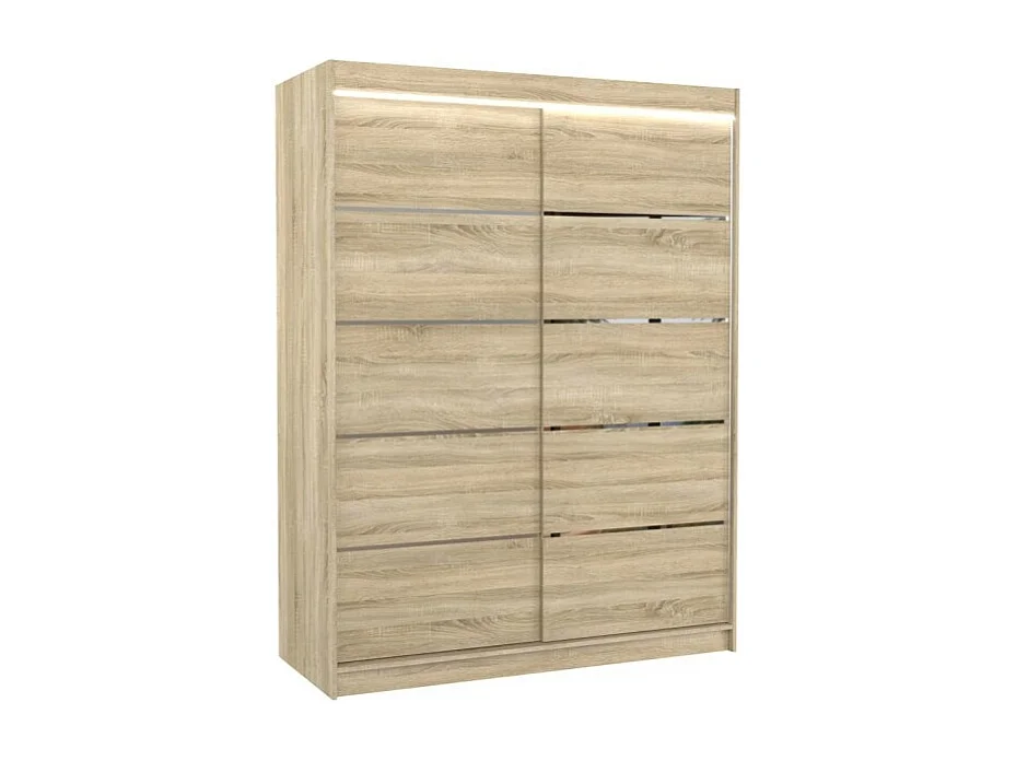 Armoire Soro (150cm)/portes coulissantes/LED/Sonoma