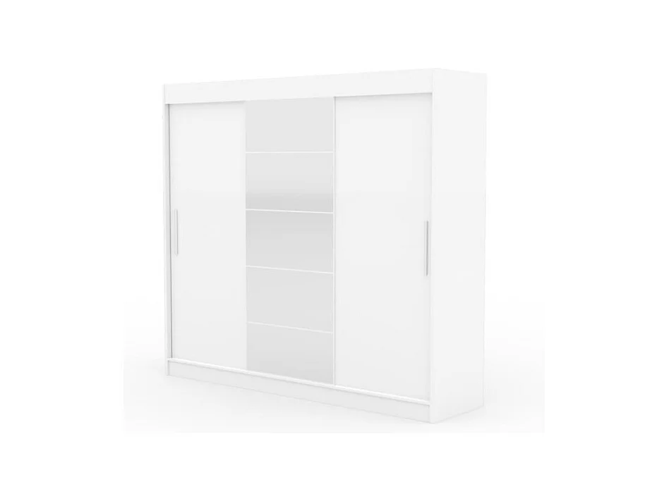 Armoire Wingo (235cm)/portes coulissantes/miroir/Blanc