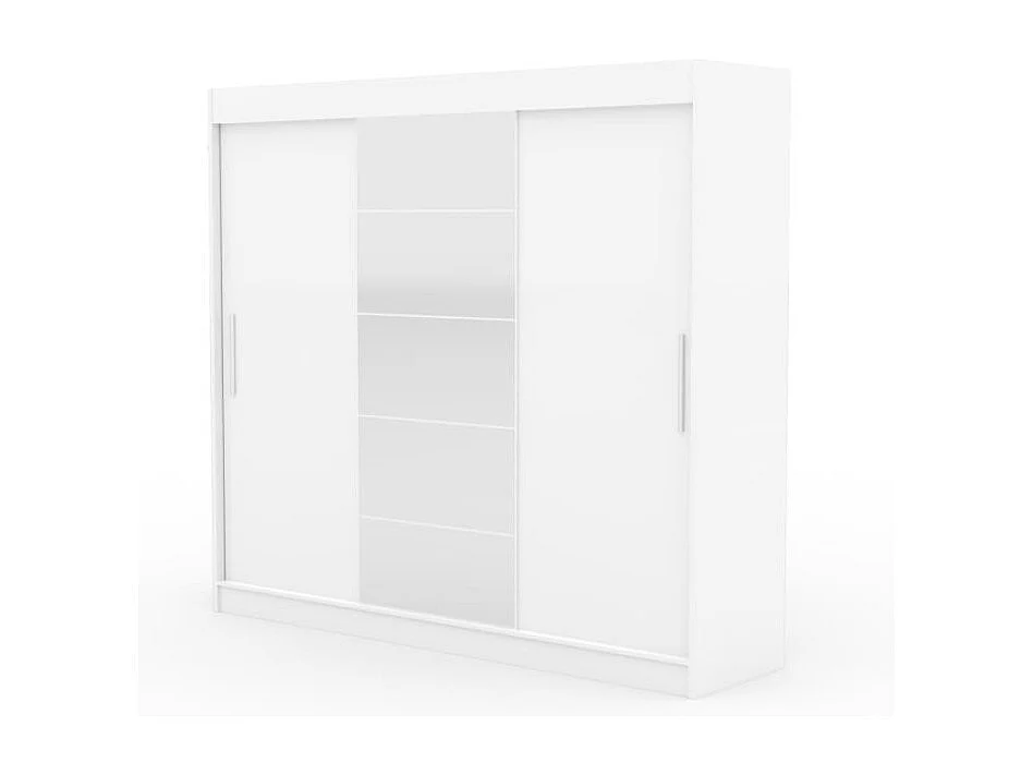 Armoire Wingo (235cm)/portes coulissantes/miroir/Blanc
