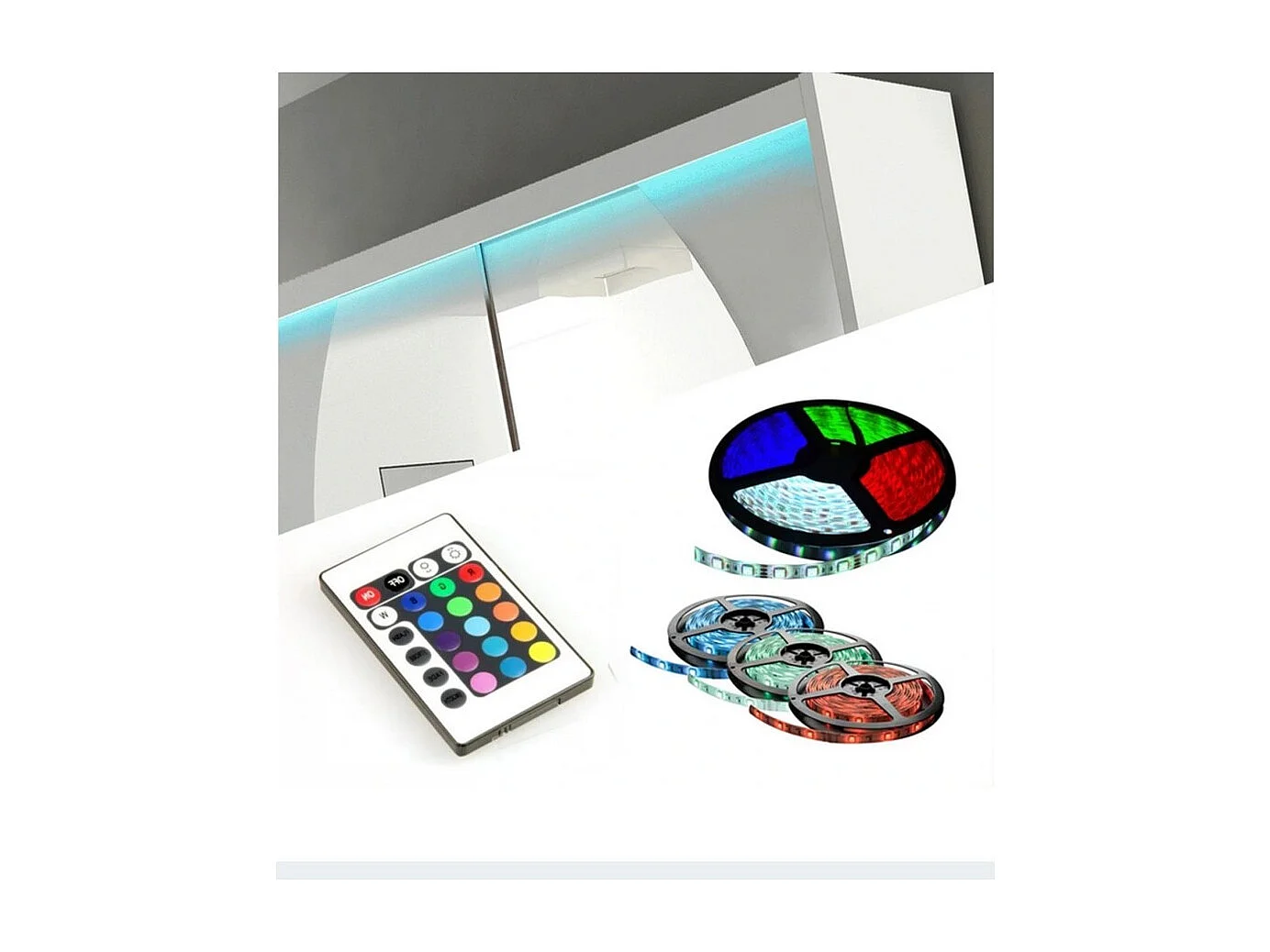 Armadio Vigi (180cm)/Specchio/LED/Ante scorrevoli/Sonoma