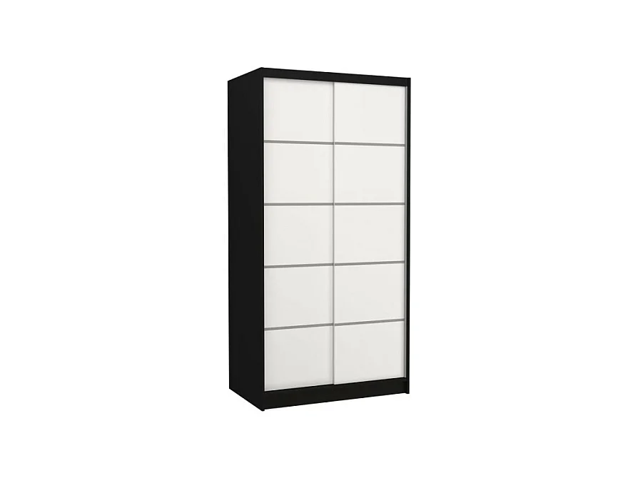 Armoire Olea (100cm)/portes coulissantes/Noir&Blanc
