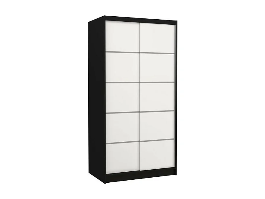 Armoire Olea (100cm)/portes coulissantes/Noir&Blanc