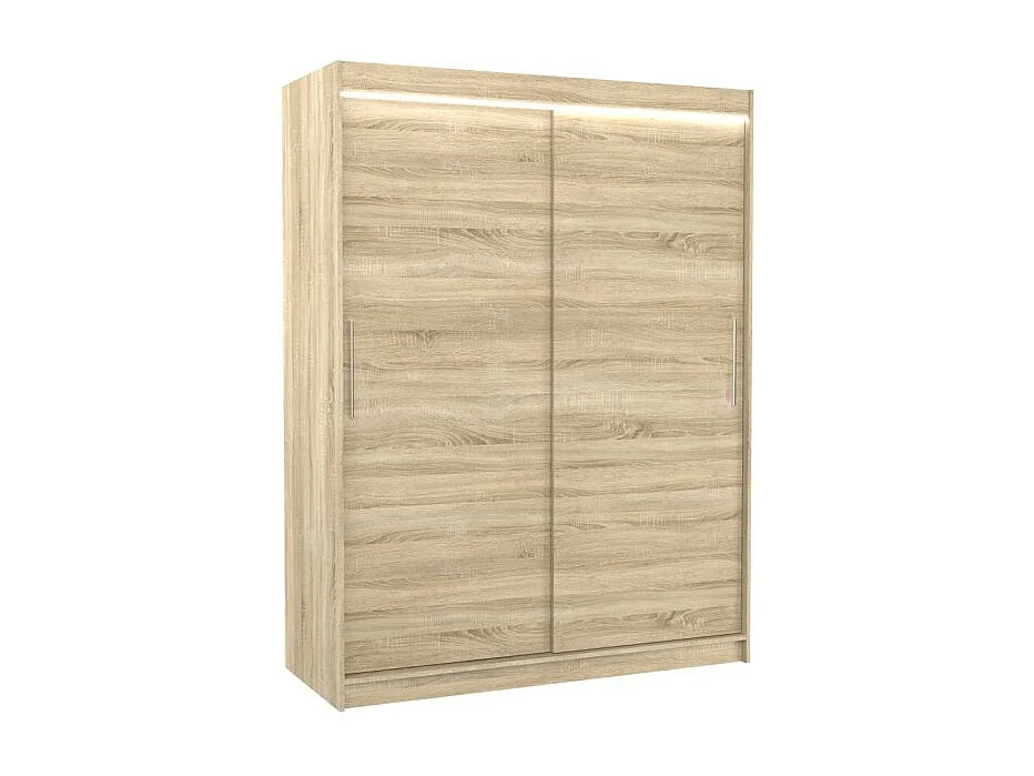Armoire Lucio (150cm)/portes coulissantes/LED/Sonoma