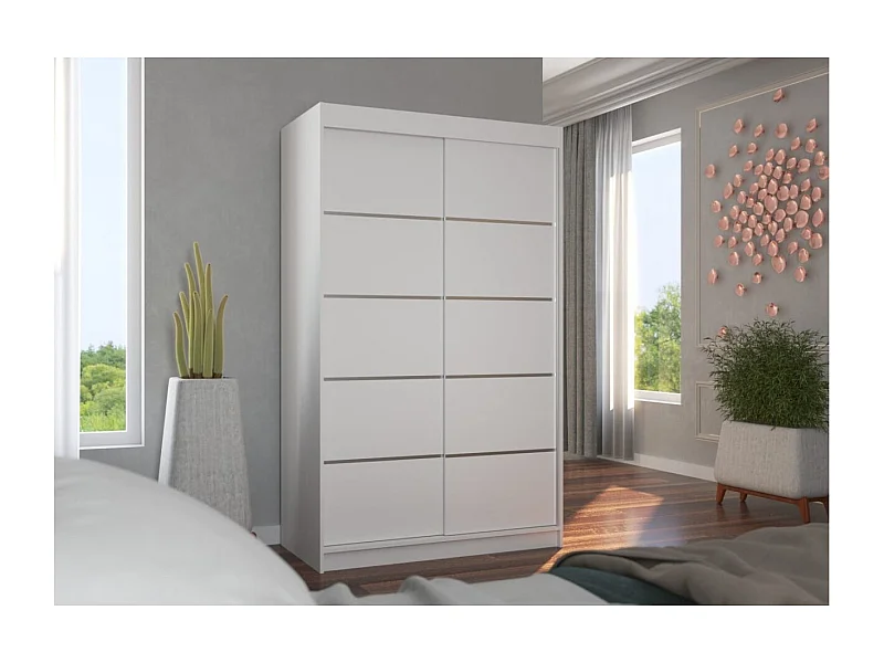 Armoire Tamon (120cm)/portes coulissantes/Blanc