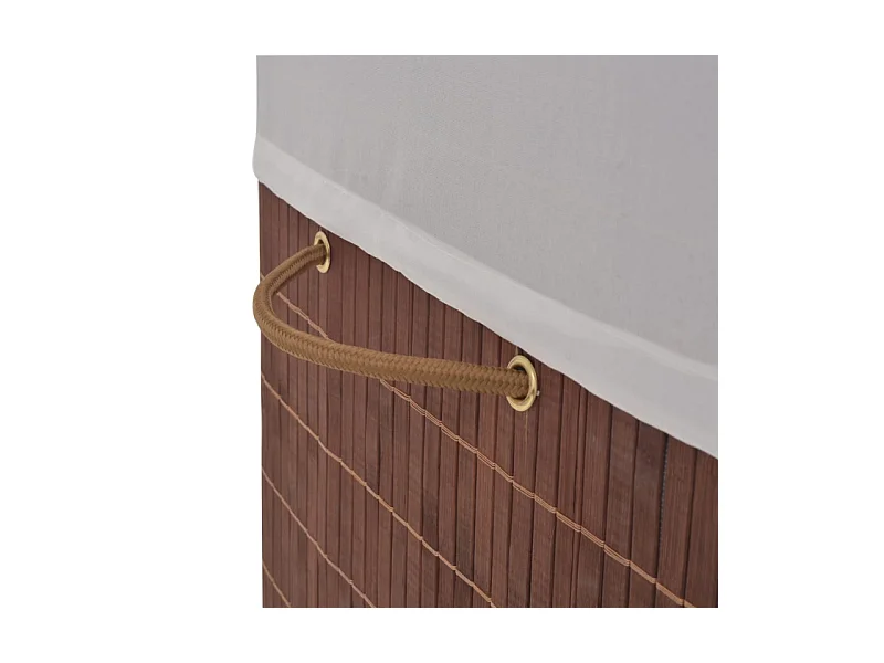Cesto Retangular para Roupa Suja em Bambu Castanho - Prático e Elegante