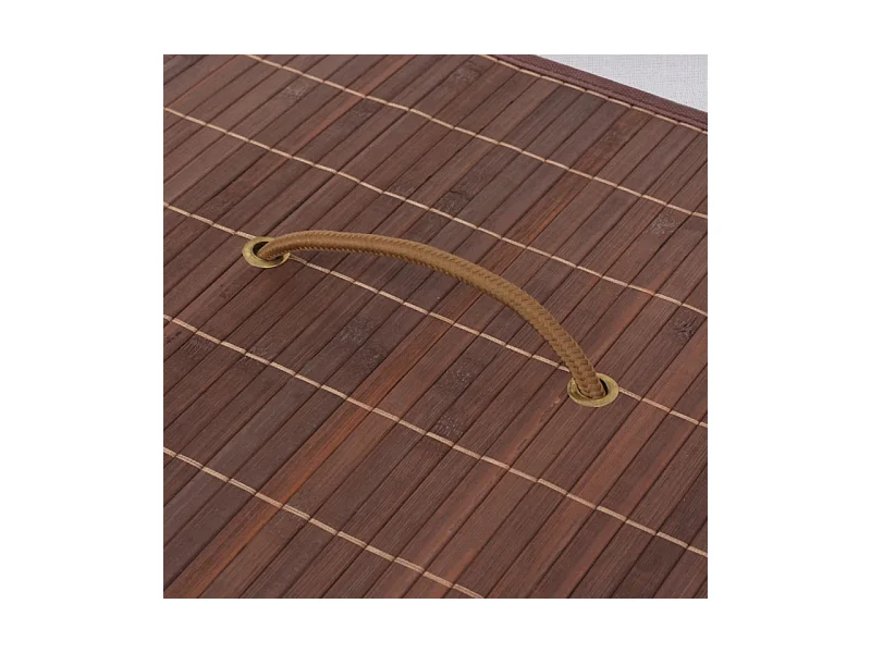Cesto Retangular para Roupa Suja em Bambu Castanho - Prático e Elegante