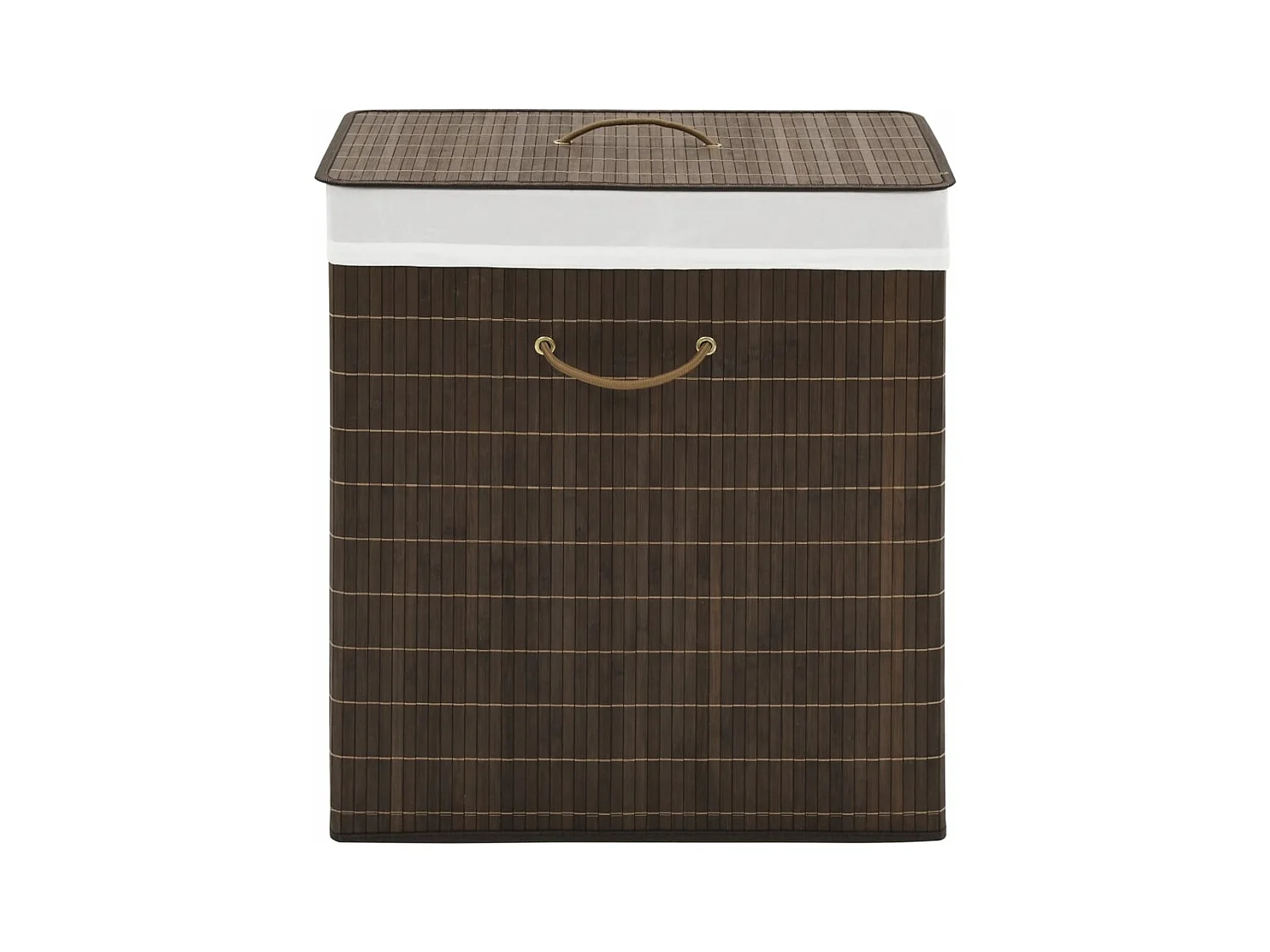 Wäschekorb aus Bambus Rechteckig Dunkelbraun