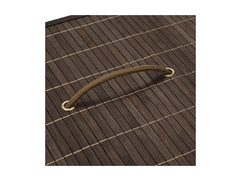 Wäschekorb aus Bambus Rechteckig Dunkelbraun