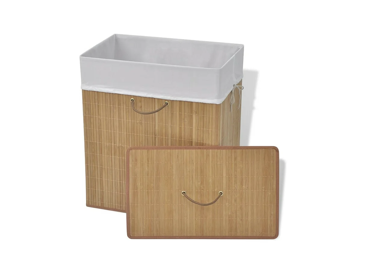 Panier à linge rectangulaire Bambou Naturel