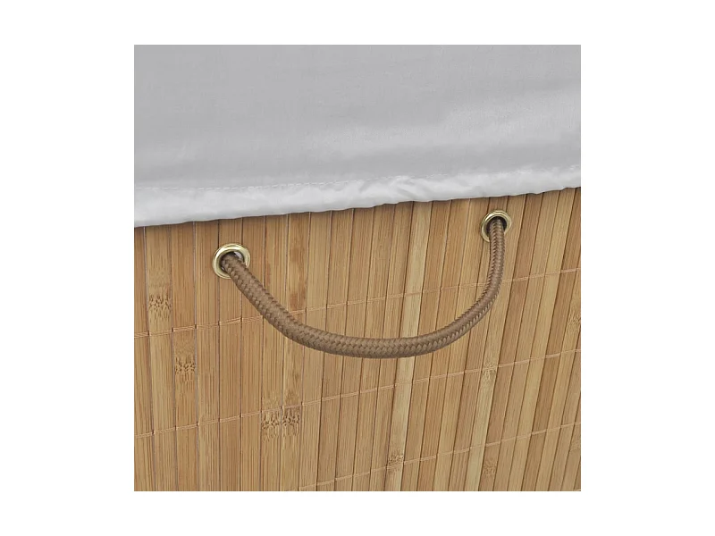 Panier à linge rectangulaire Bambou Naturel