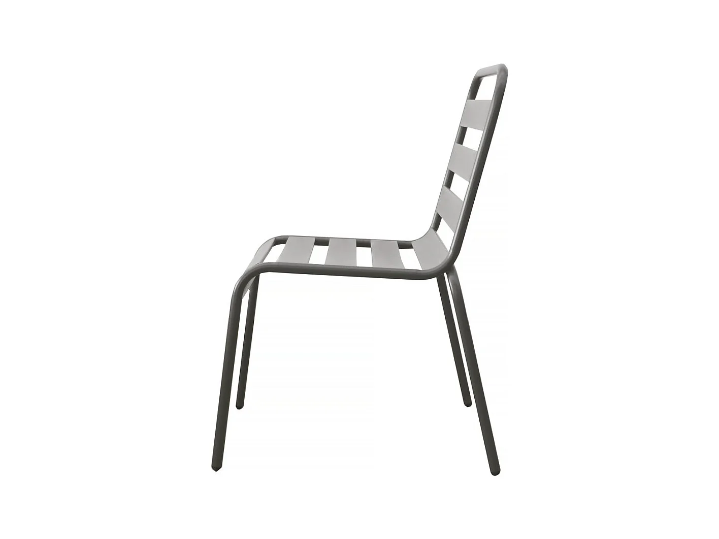 Lot de 2 chaises de jardin en métal empilables "Bilbao" - Taupe