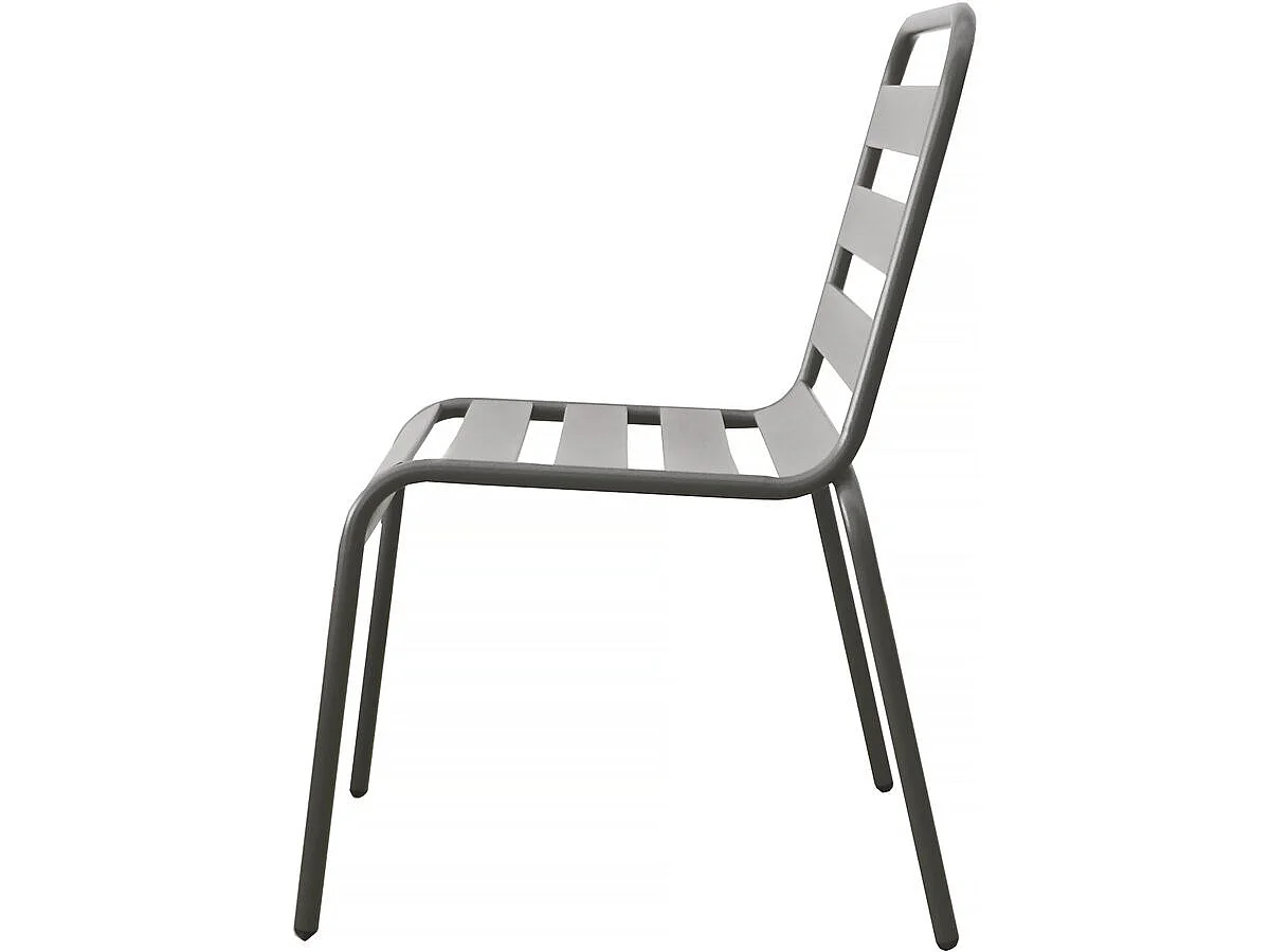 Lot de 2 chaises de jardin en métal empilables "Bilbao" - Taupe