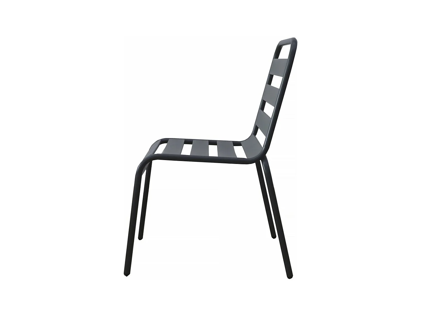 Conjunto de 2 cadeiras de jardim empilháveis em metal "Bilbao" - Cinza Confortáveis e Resistentes