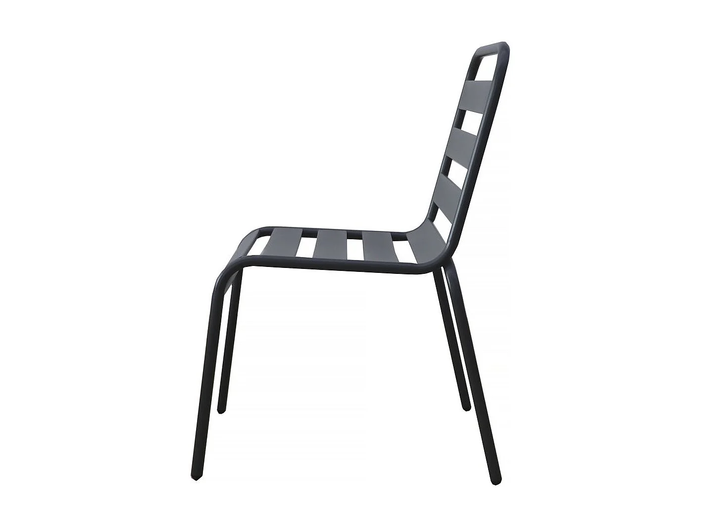 Lot de 2 chaises de jardin en métal empilables "Bilbao" - Gris