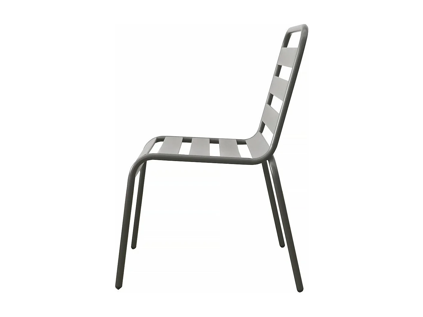 Lot de 4 chaises de jardin en métal empilables "Bilbao" - Taupe