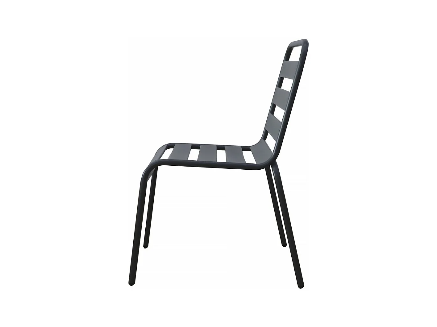 Set van 4 stapelbare tuinstoelen "Bilbao" van metaal - Grijs