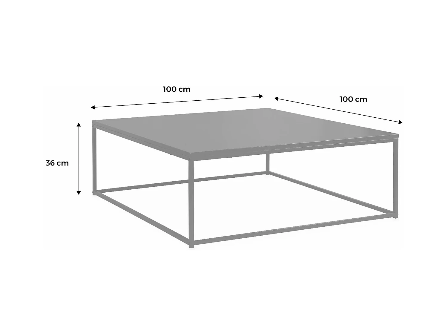 Mesa de centro baja de metal negro