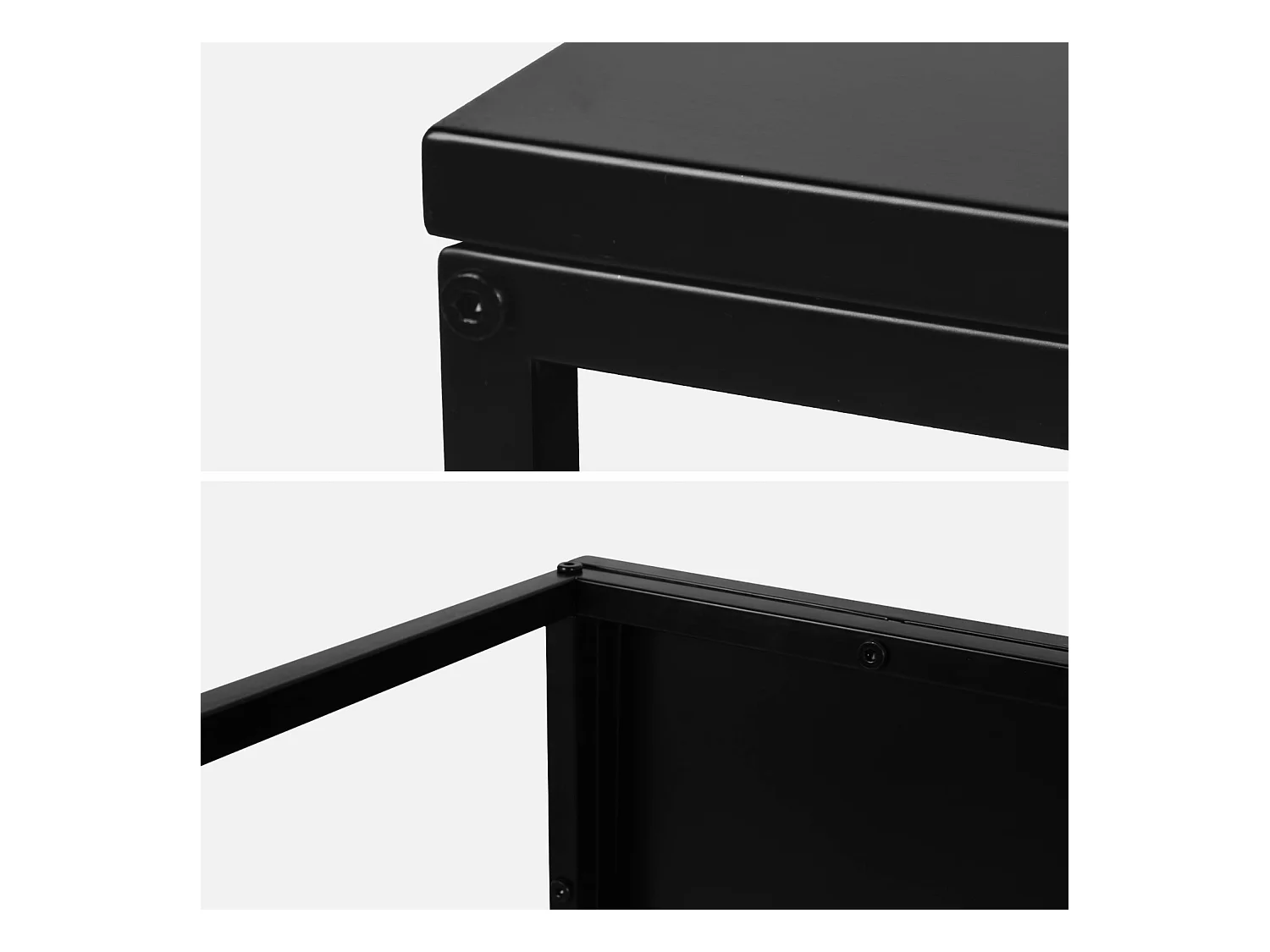 Mesa de centro baja de metal negro