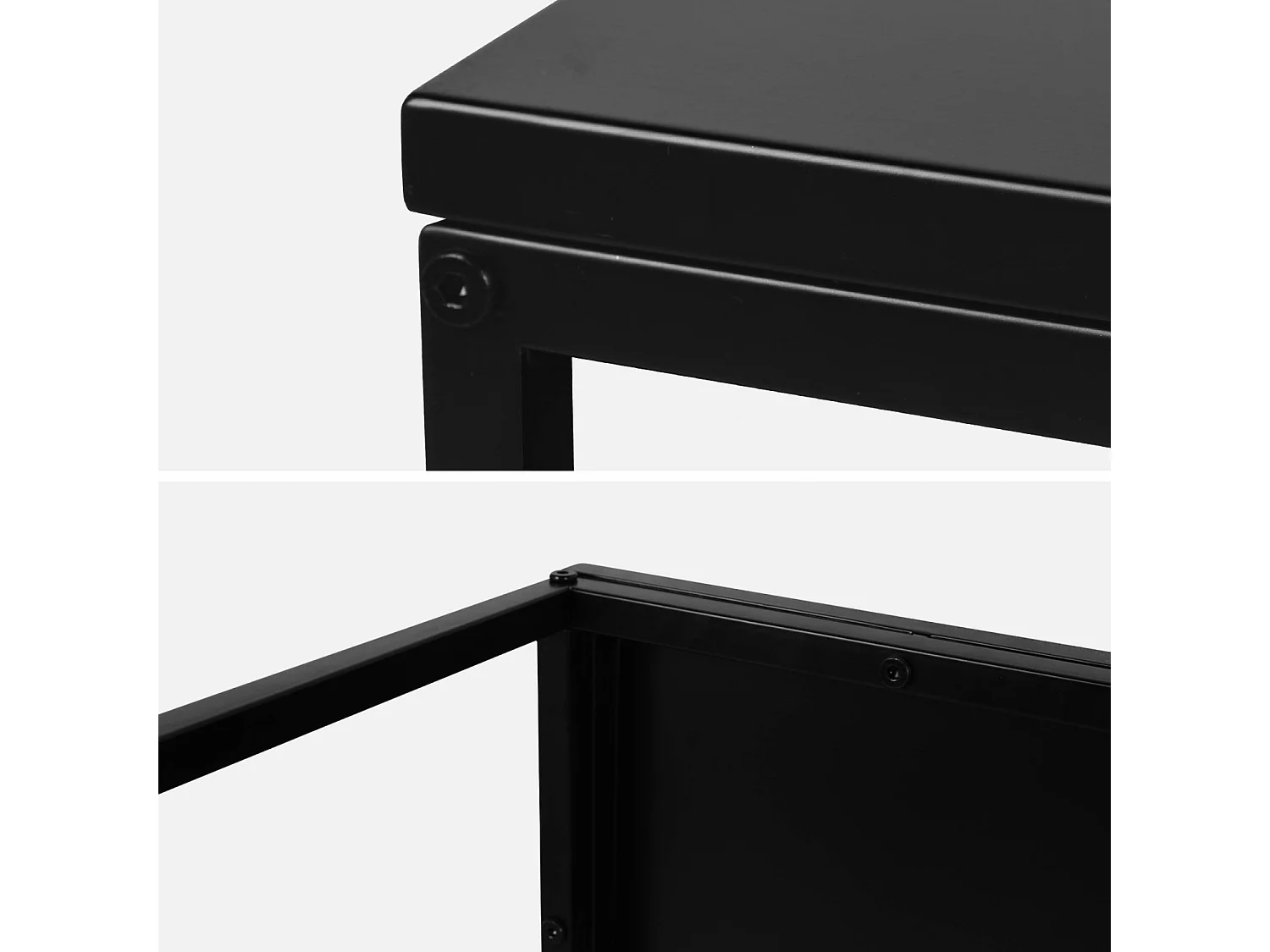 Table basse. Industrielle. structure métal noir. L 100 x l 100 x H 36cm