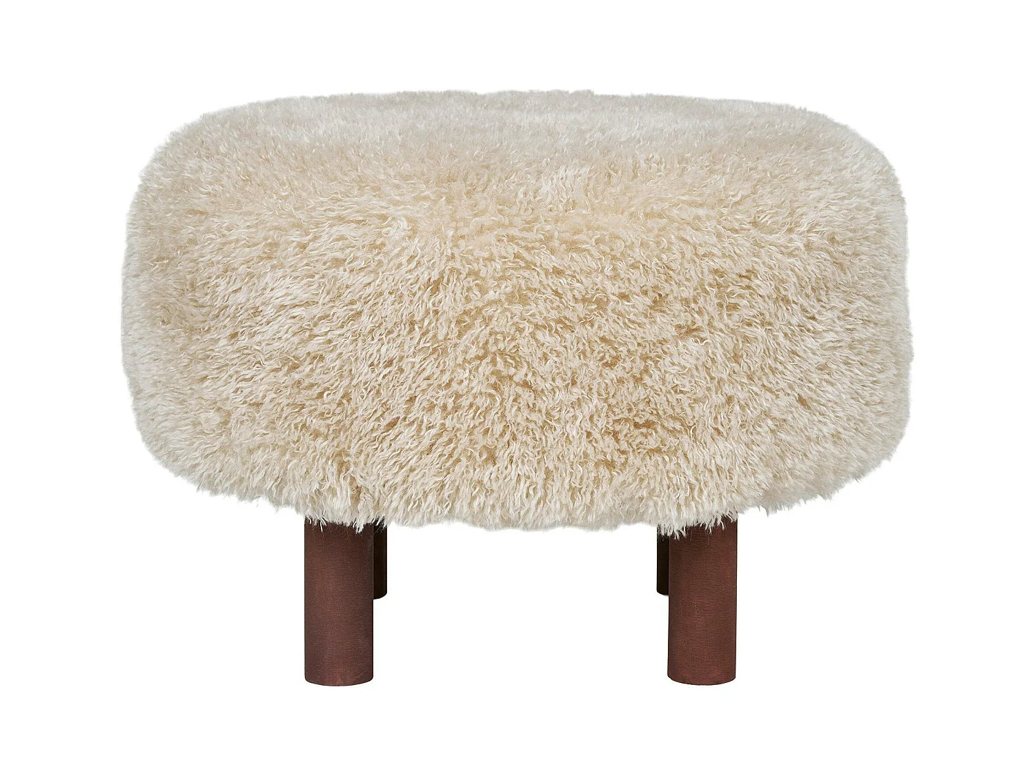 Pouf rond marron clair BERLIN