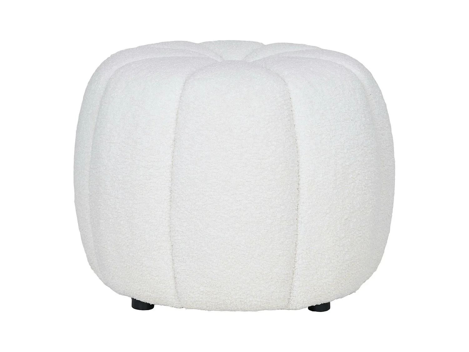 Pouf en tissu blanc cassé BERLIN