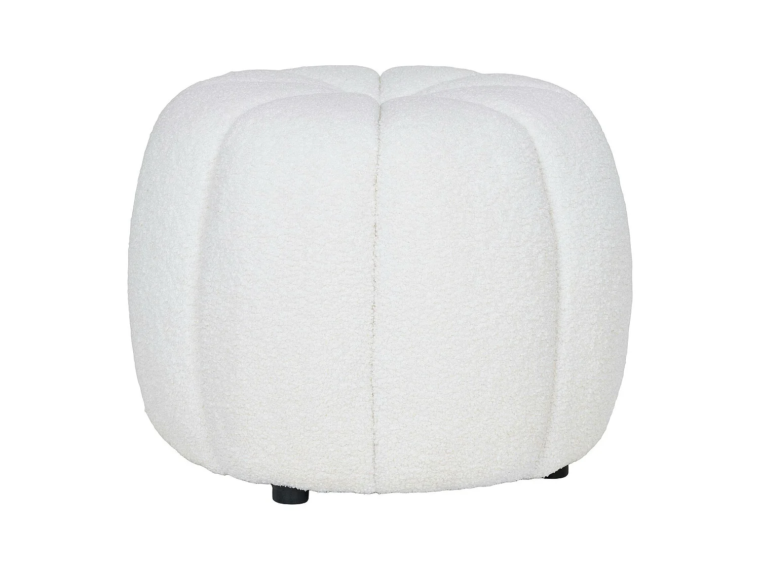 Pouf en tissu blanc cassé BERLIN