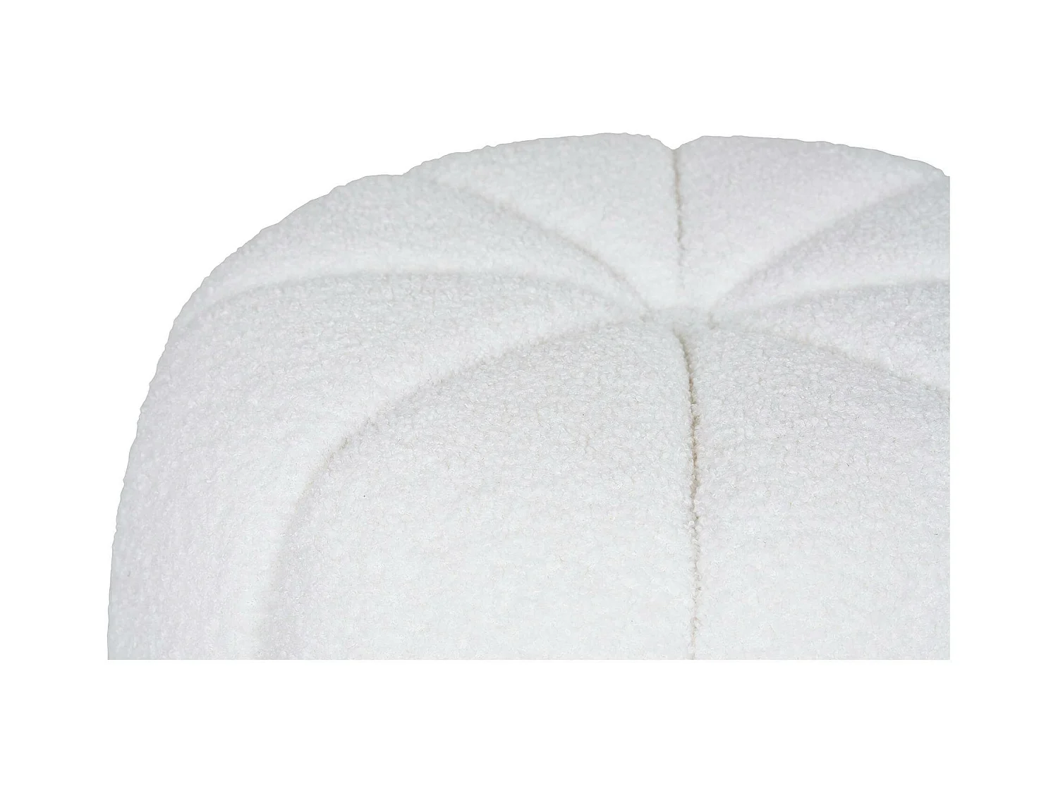 Pouf en tissu blanc cassé BERLIN