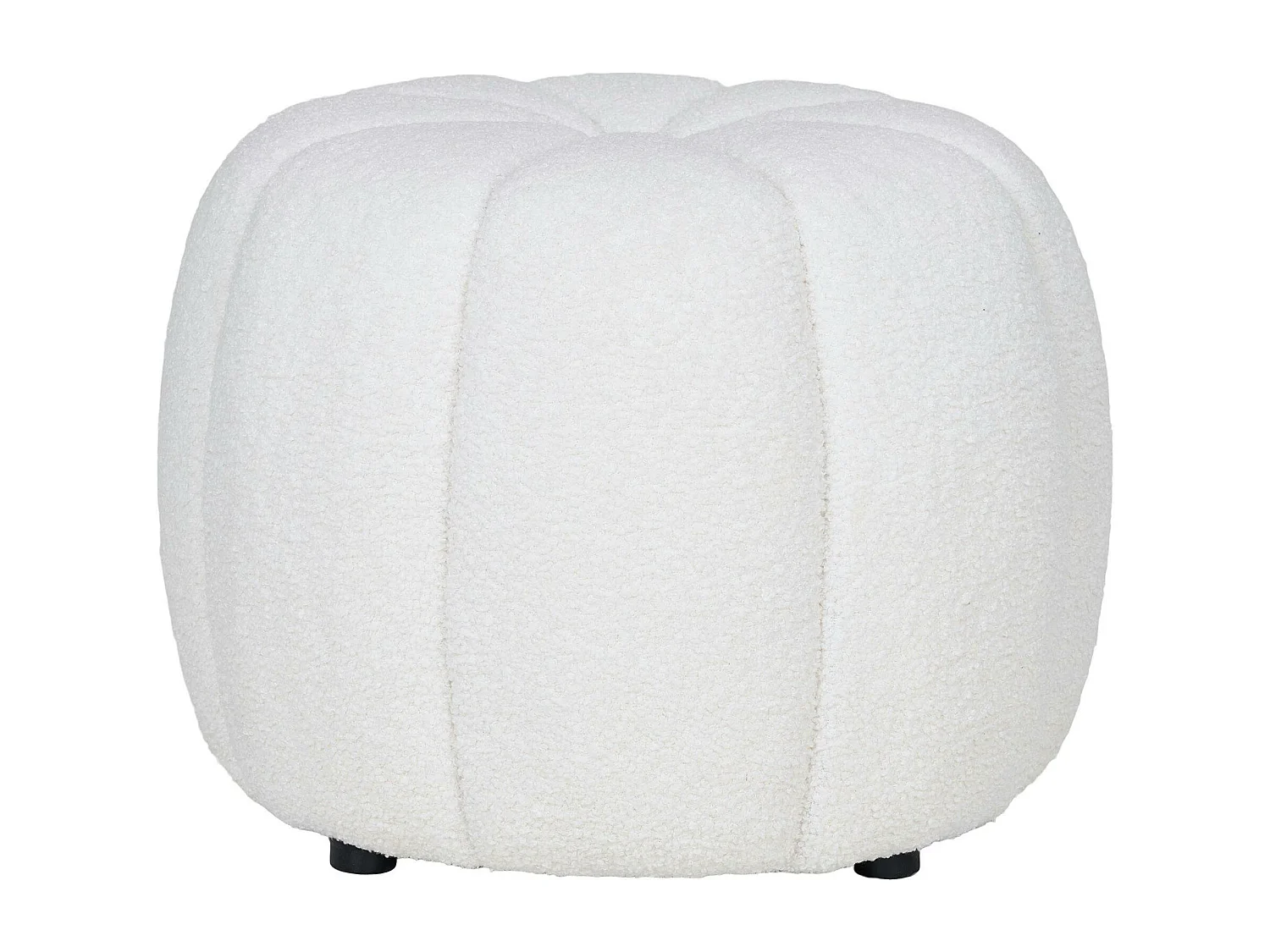 Pouf en tissu blanc cassé BERLIN
