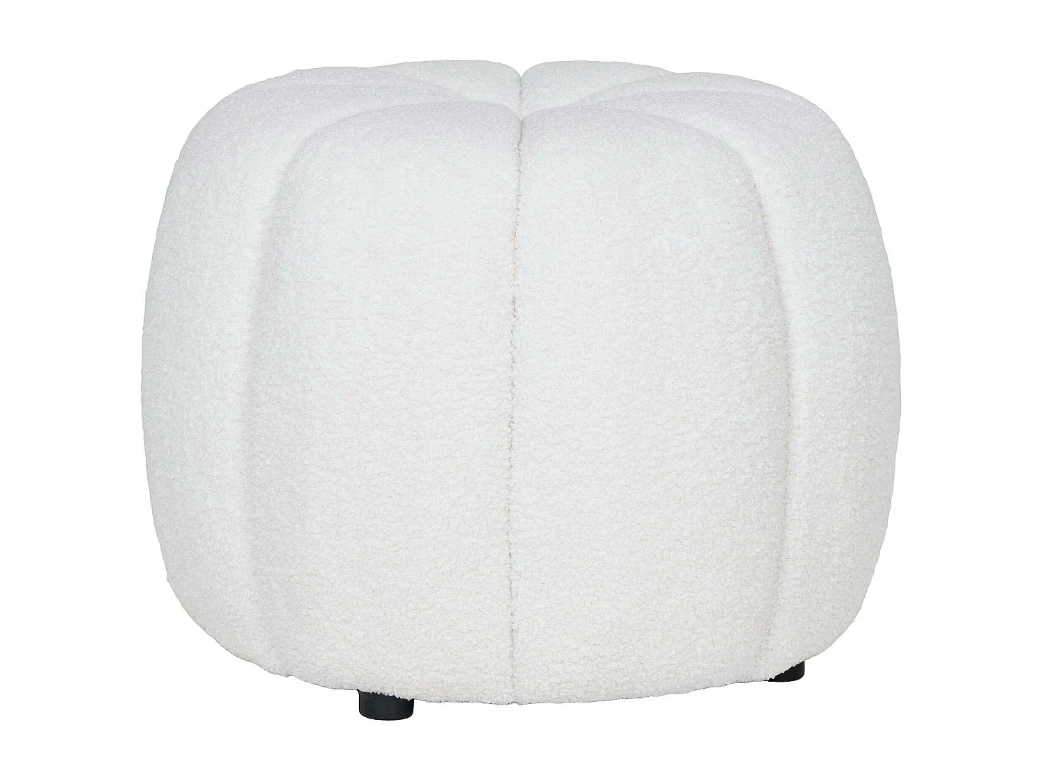 Pouf en tissu blanc cassé BERLIN