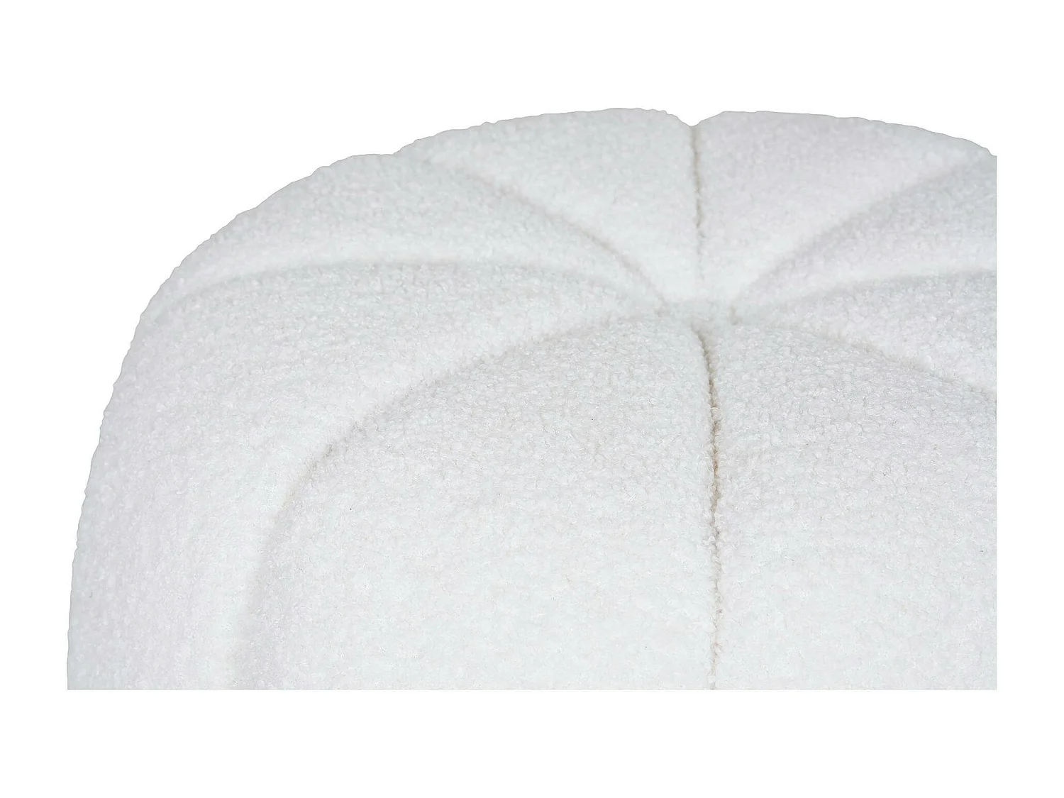 Pouf en tissu blanc cassé BERLIN