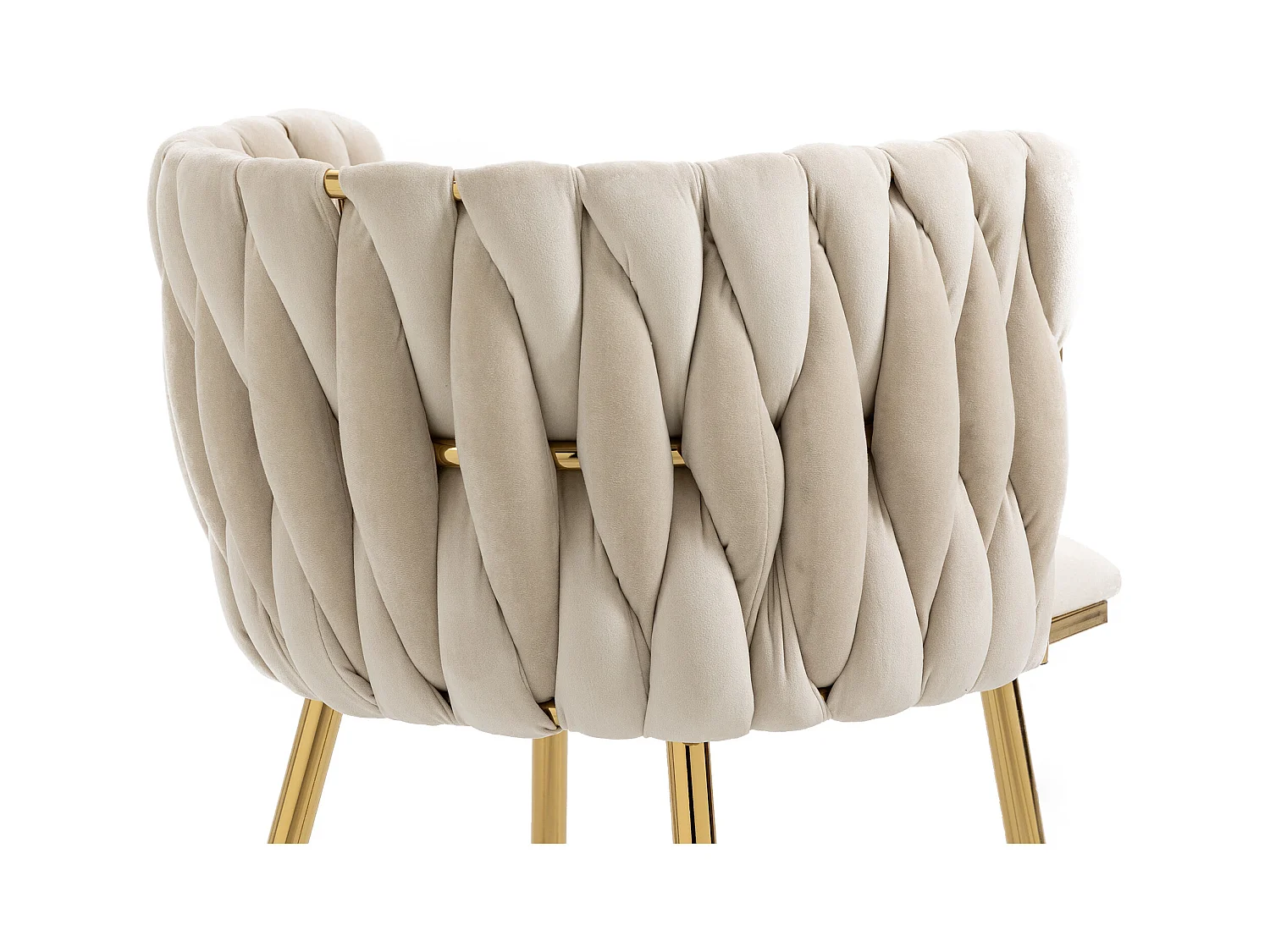 Lot de 2 chaises en velours et métal doré - Ivoire