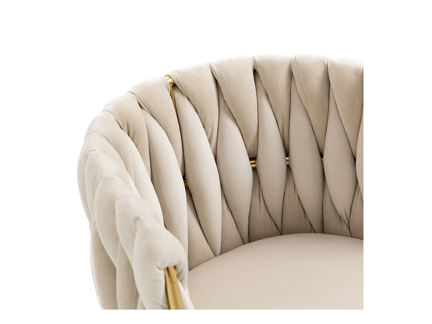 Lot de 2 chaises en velours et métal doré - Ivoire