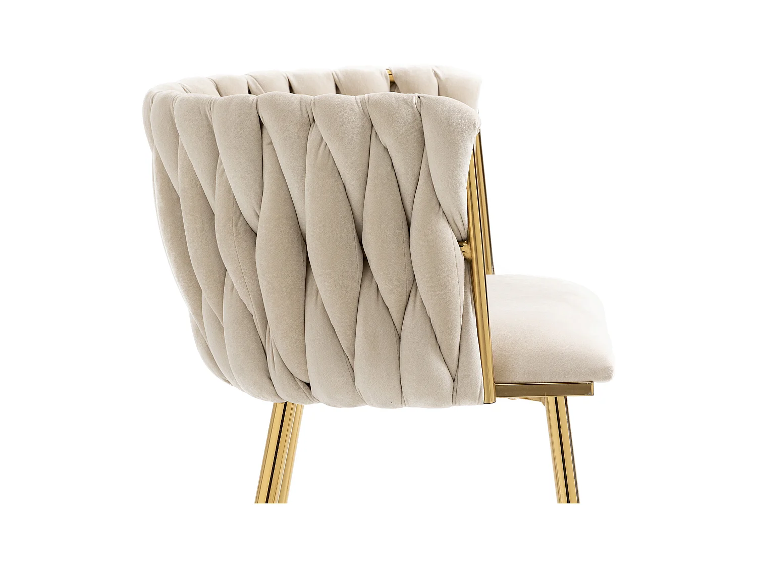 Lot de 2 chaises en velours et métal doré - Ivoire