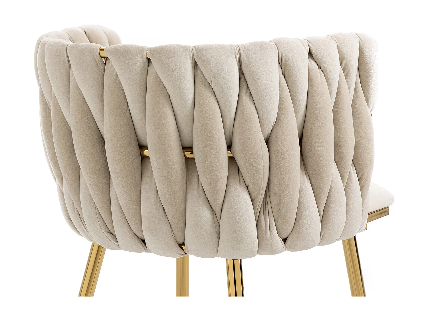 Lot de 2 chaises en velours et métal doré - Ivoire