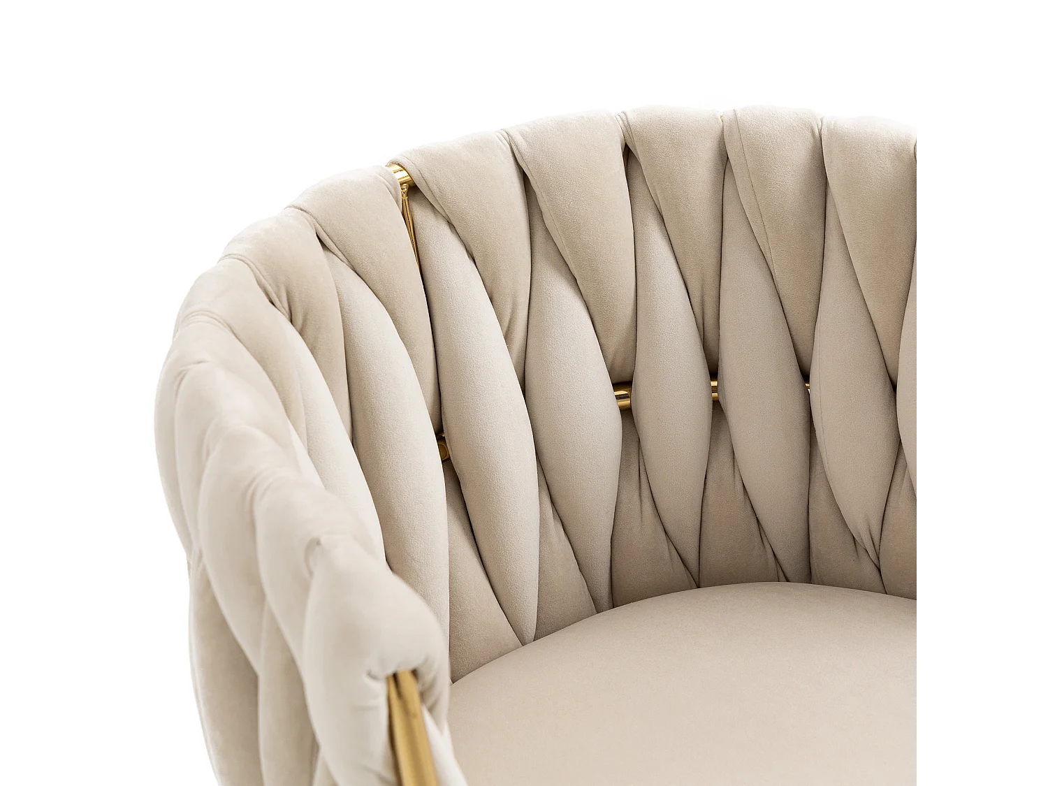 Lot de 2 chaises en velours et métal doré - Ivoire