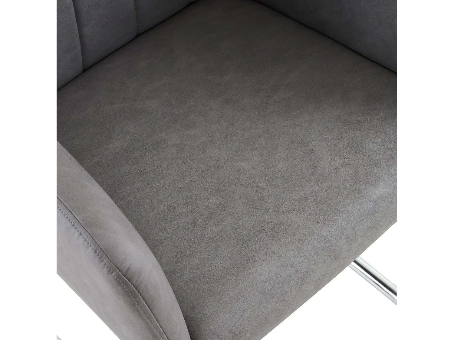 Lot de 2 Chaises cantilever, en PU gris