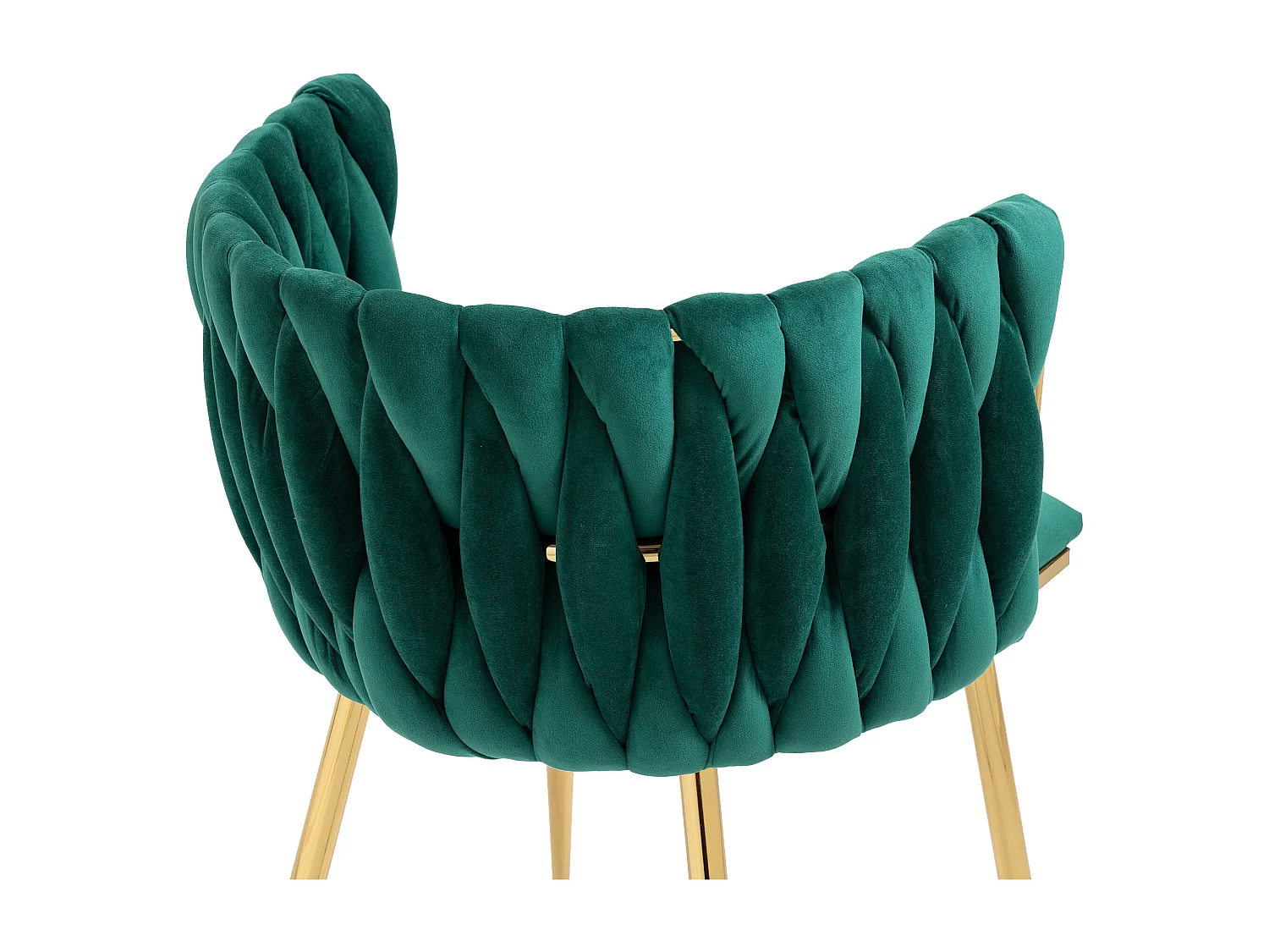 Lot de 2 chaises en velours et métal doré - vert émeraude