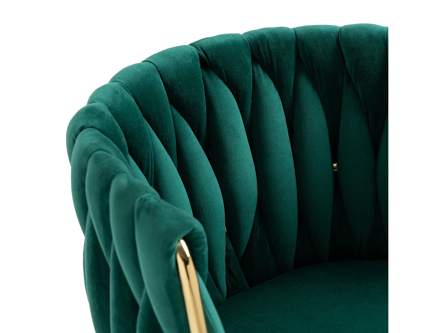 Lot de 2 chaises en velours et métal doré - vert émeraude