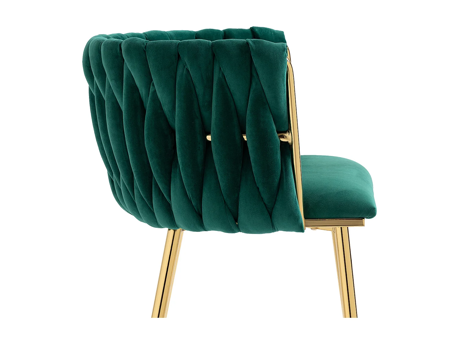Lot de 2 chaises en velours et métal doré - vert émeraude