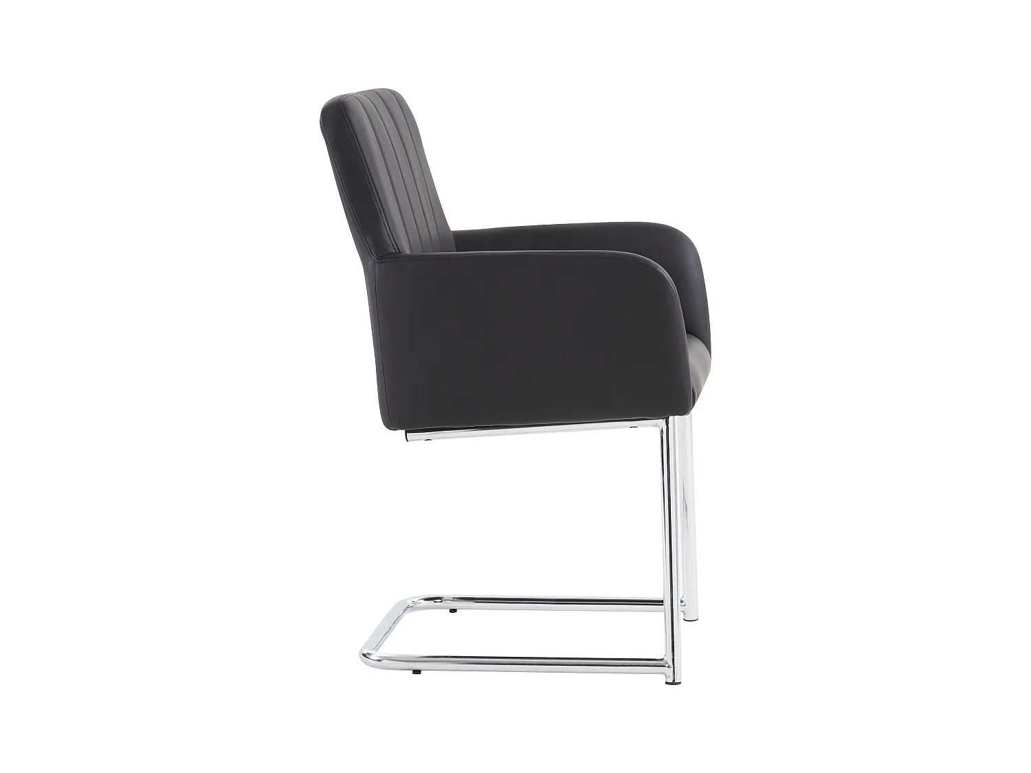 Lot de 2 Chaises cantilever, en PU noir