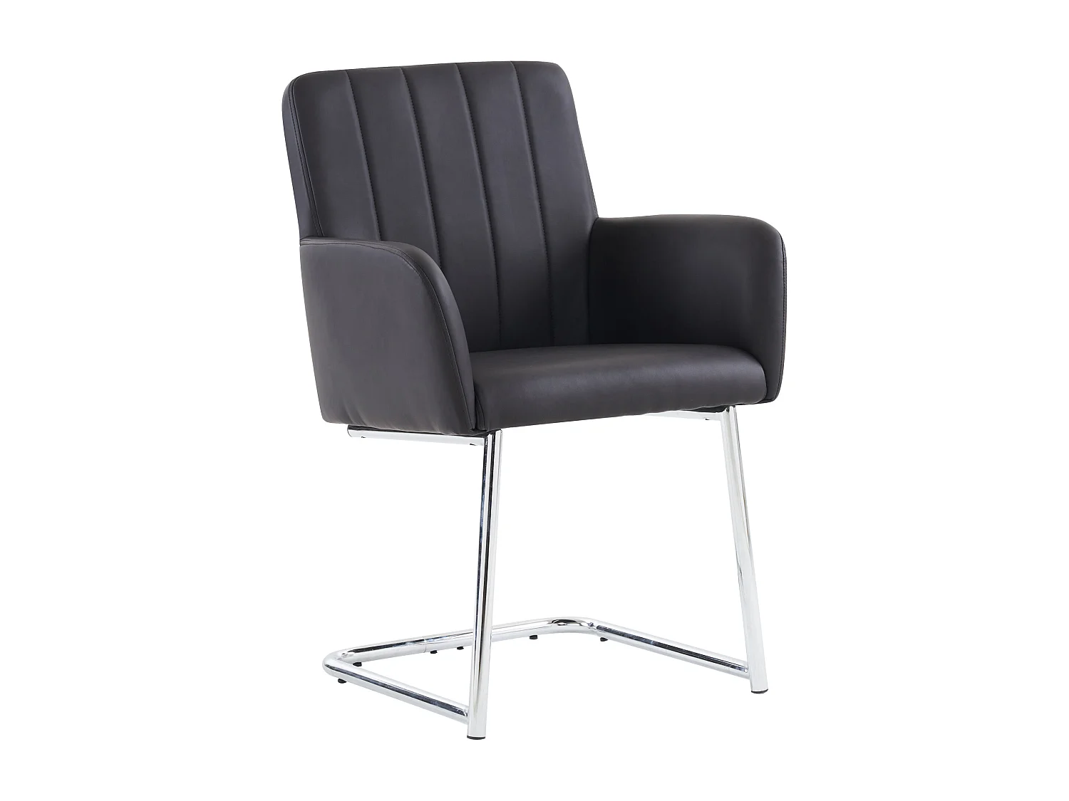 Lot de 2 Chaises cantilever, en PU noir