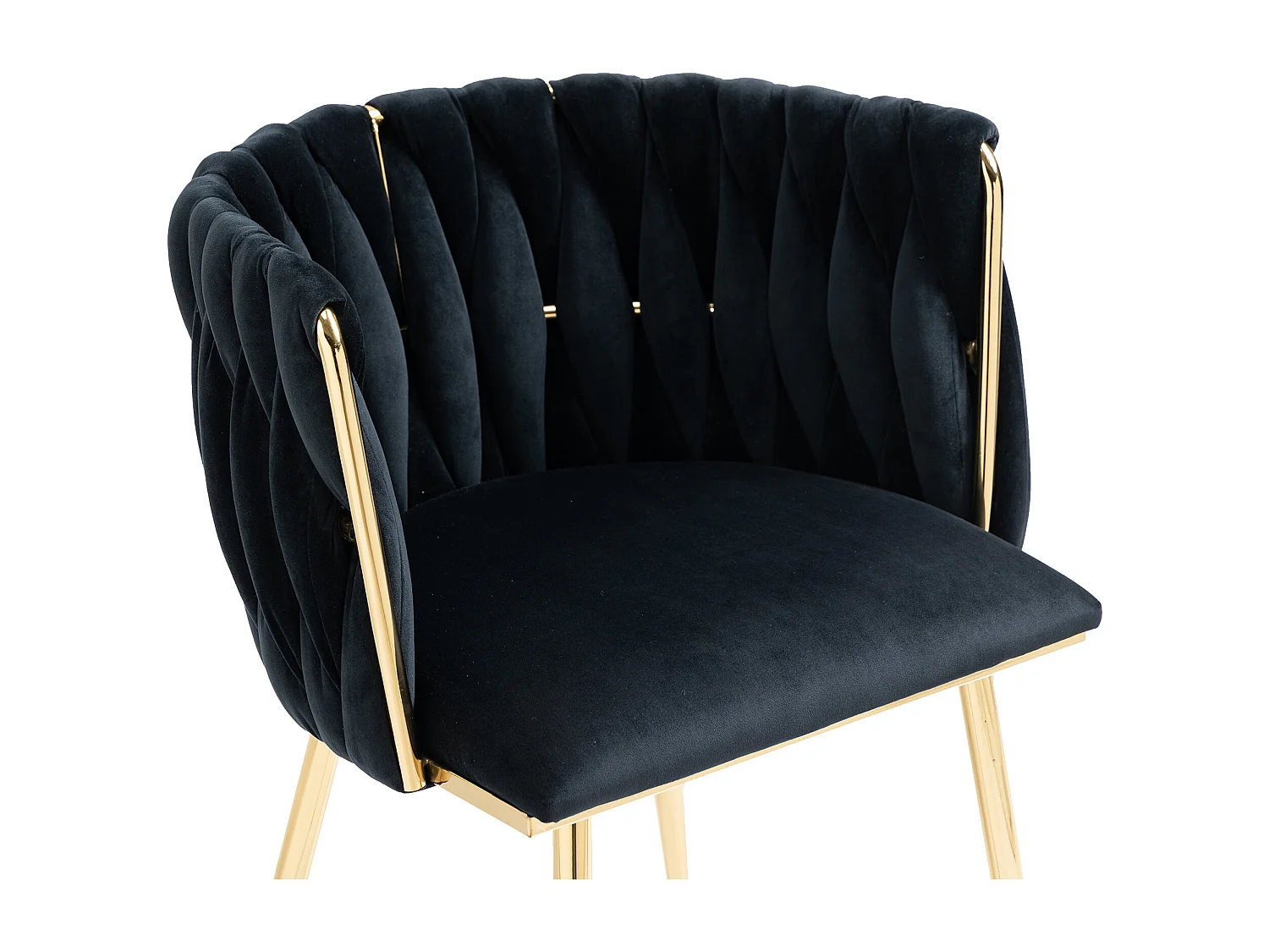 Conjunto de 2 sillas de terciopelo y metal dorado - Negro