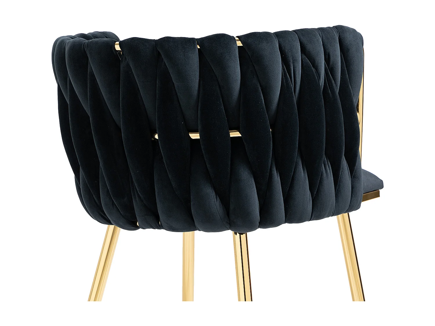 Conjunto de 2 sillas de terciopelo y metal dorado - Negro