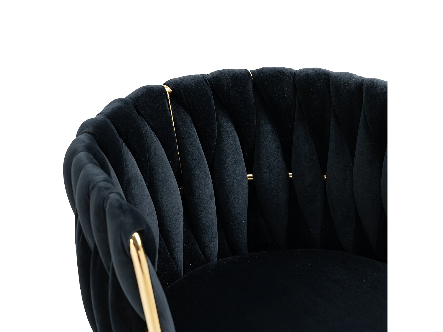 Conjunto de 2 sillas de terciopelo y metal dorado - Negro