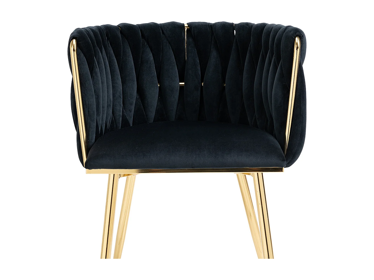Conjunto de 2 sillas de terciopelo y metal dorado - Negro